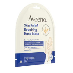 Aveeno Repairing CICA Hand Mask with Prebiotic Oat & Shea Butter for Extra Dry Skin, Fragrance-Free