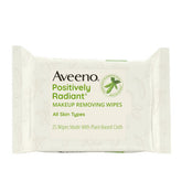 Aveeno Positively Radiant Oil-Free Makeup Removal Facial Wipes for All Skin Types - 25 ct: Hypoallergenic, Paraben-Free, Alcohol-Free