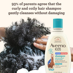 Aveeno Kids' Curly Hair Hydrating Shampoo, Oat Extract & Shea Butter - Gentle Scent - 12 fl oz