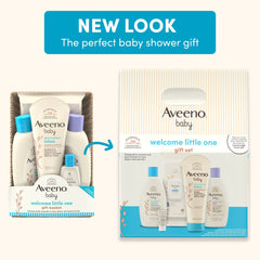 Aveeno Baby Welcome Little One Essentials Skincare Gift Set: Aloe, Lavender, Hypoallergenic, Alcohol-Free - 5ct