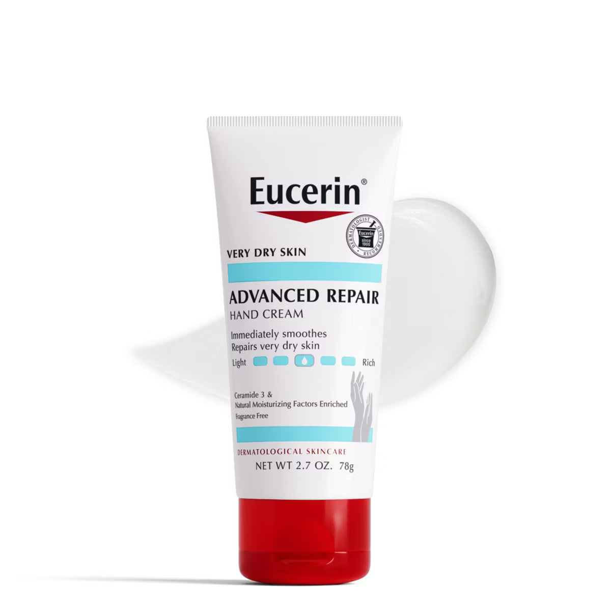 Eucerin Advanced Repair Hand Cream Unscented - 2.7oz/1ct: Moisturizing, Damage Repair, Contains Ceramides