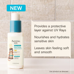 Aveeno Kids' Daily Moisture Face Lotion and Mineral Sunscreen with SPF 30 for Sensitive Skin - Hypoallergenic - 1.5 fl oz