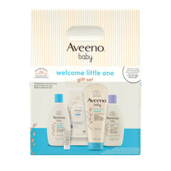 Aveeno Baby Welcome Little One Essentials Skincare Gift Set: Aloe, Lavender, Hypoallergenic, Alcohol-Free - 5ct