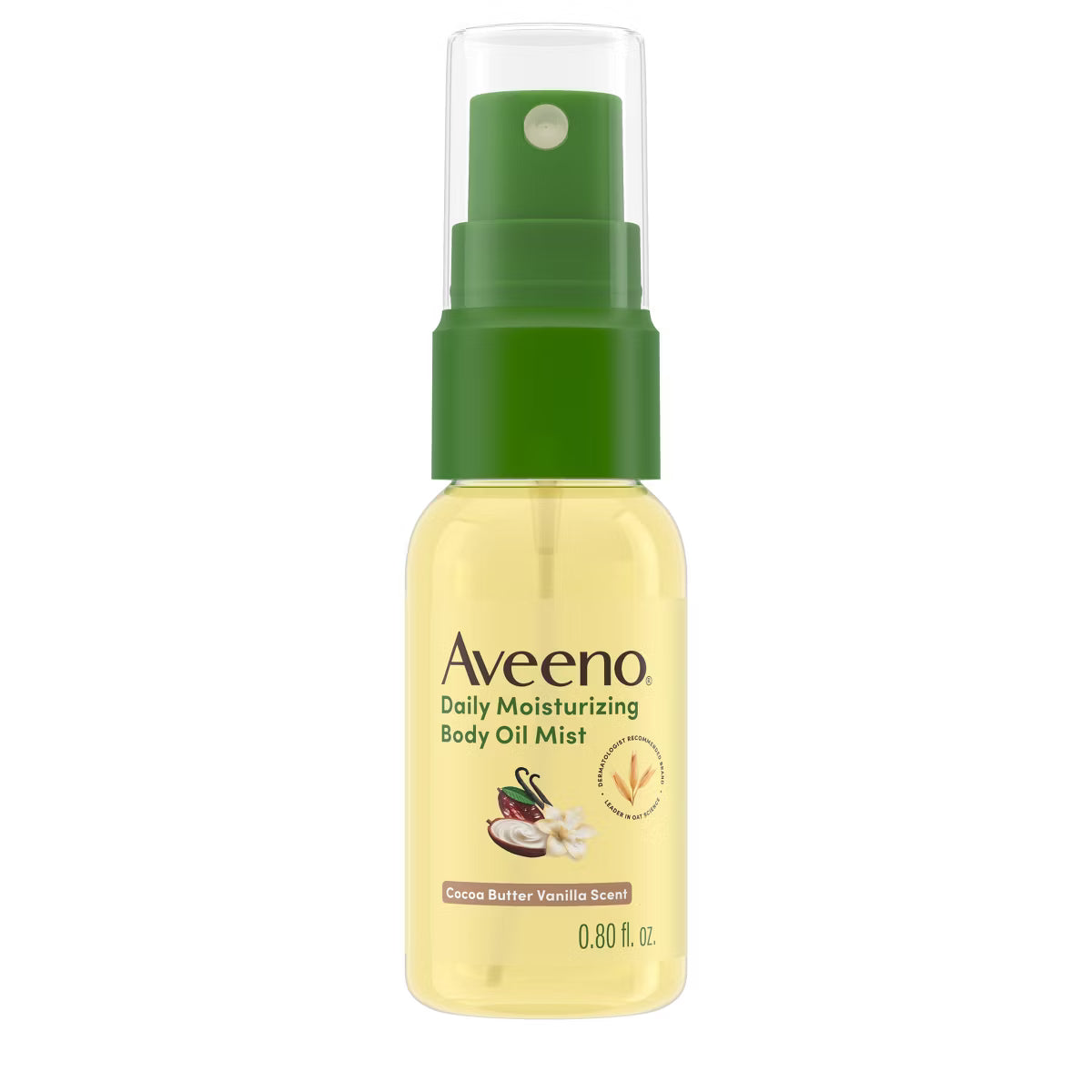 Aveeno Daily Moisturizing Body Oil Mist with Oat and Jojoba Oil - Hypoallergenic - Cocoa Butter Vanilla Scent- .8 fl oz