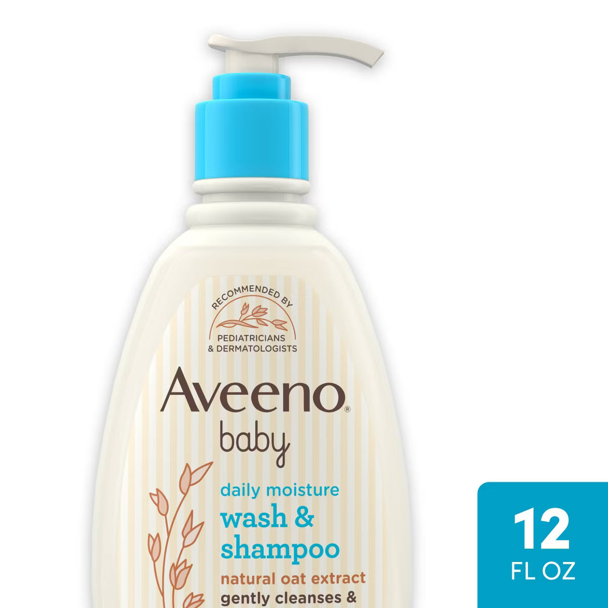 Aveeno Baby Daily Moisture Gentle Body Bath Wash & Shampoo - Lightly Scented - 12 fl oz: Paraben-Free, Sulfate-Free, Phthalate-Free