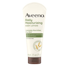 Aveeno Daily Moisturizing Lotion For Dry Skin: Prebiotic Oat, Unscented, Paraben-Free, Noncomedogenic, 2.5oz Tube