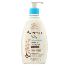 Aveeno Baby Daily Moisturizing 2-in-1 Wash & Shampoo with Shea Butter & Oat Extract - Coconut Scent - 12 fl oz