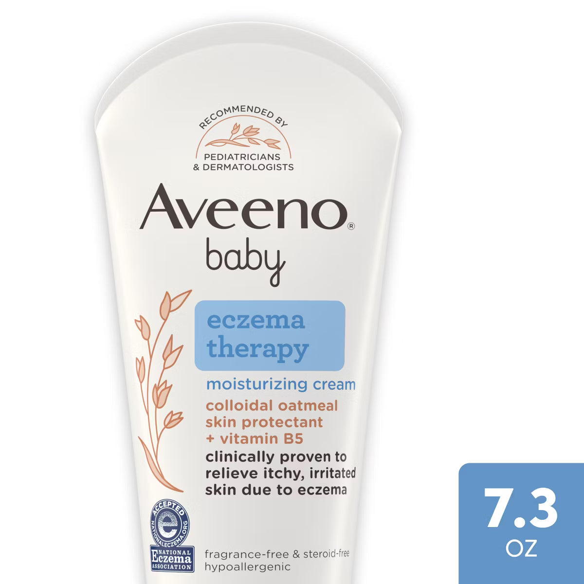 Aveeno Baby Eczema Therapy Moisturizing Cream for Dry, Itchy Skin -7.3oz: Hypoallergenic, Paraben-Free, Dye-Free, Phthalate-Free
