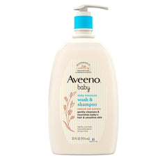 Aveeno Baby Gentle Wash & Shampoo with Oat Extract For Sensitive Hair & Skin - Lightly Scented - 33 fl oz
